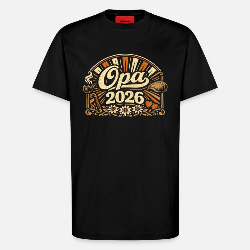 Opa 2026 Loading Geschenk  - T-Shirt - made by SPREAD - SOLID BLACK