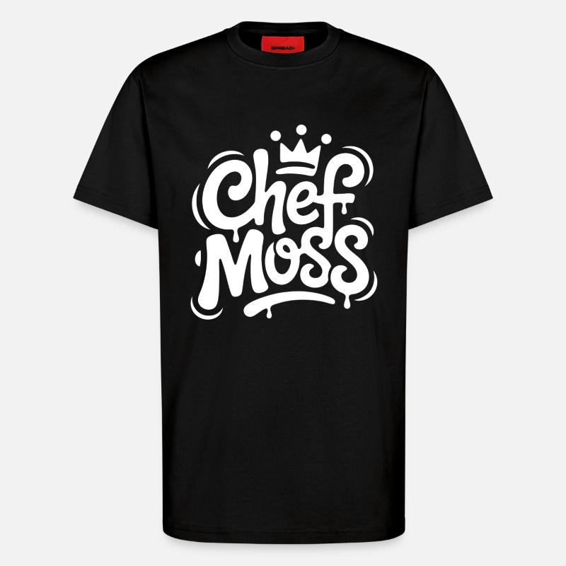 Couronne de graffiti Chef Moss - T-shirt bio décontracté fabriqué en UE - SOLID BLACK