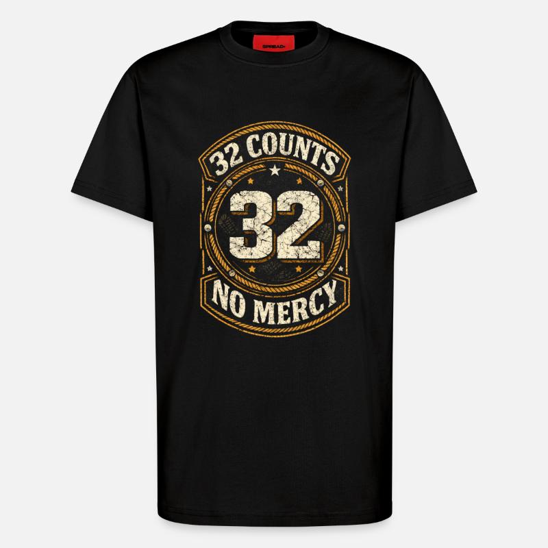 Line Dancer 32 temps - T-shirt bio décontracté fabriqué en UE - SOLID BLACK
