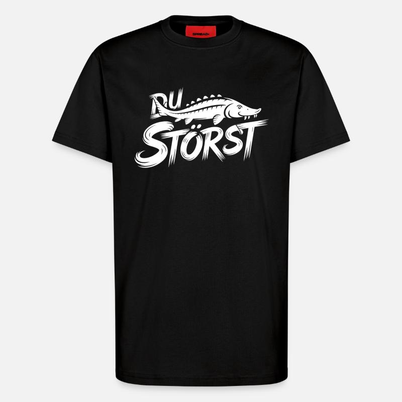 Stör Sterlet Graffiti Muster - T-Shirt - made by SPREAD - SOLID BLACK