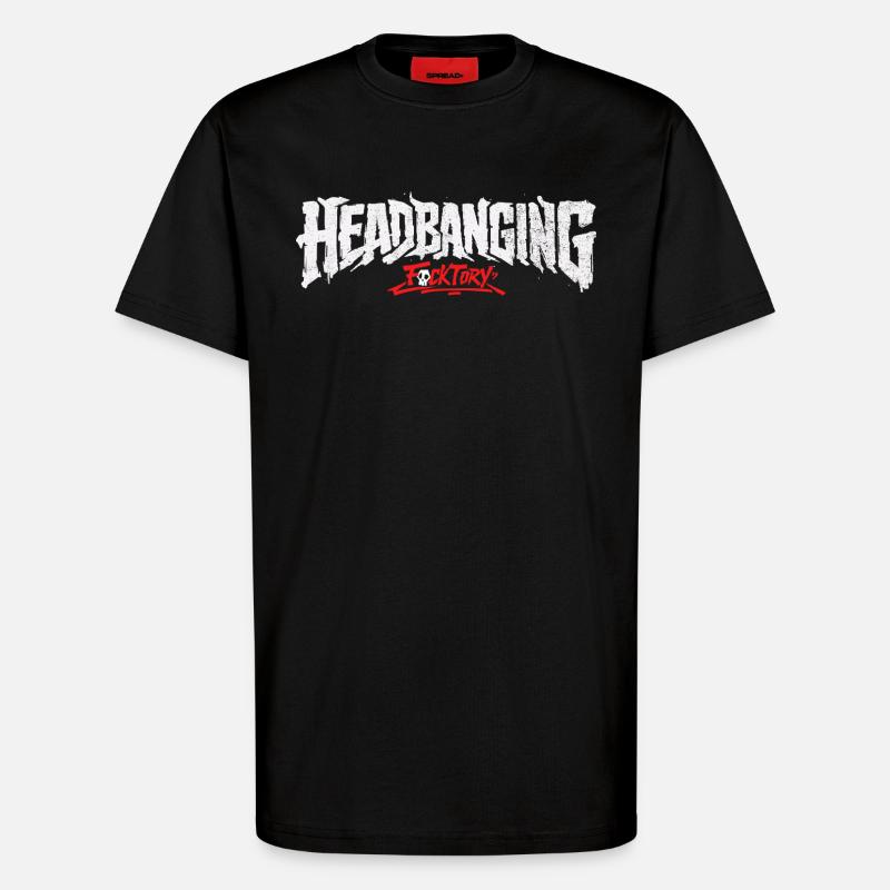Headbanging logo white - T-Shirt - made by SPREAD - SOLID BLACK