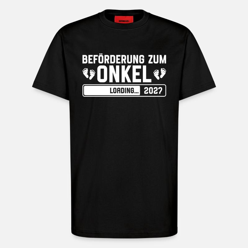 Beförderung zum Onkel 2027 loading - T-Shirt - made by SPREAD - SOLID BLACK