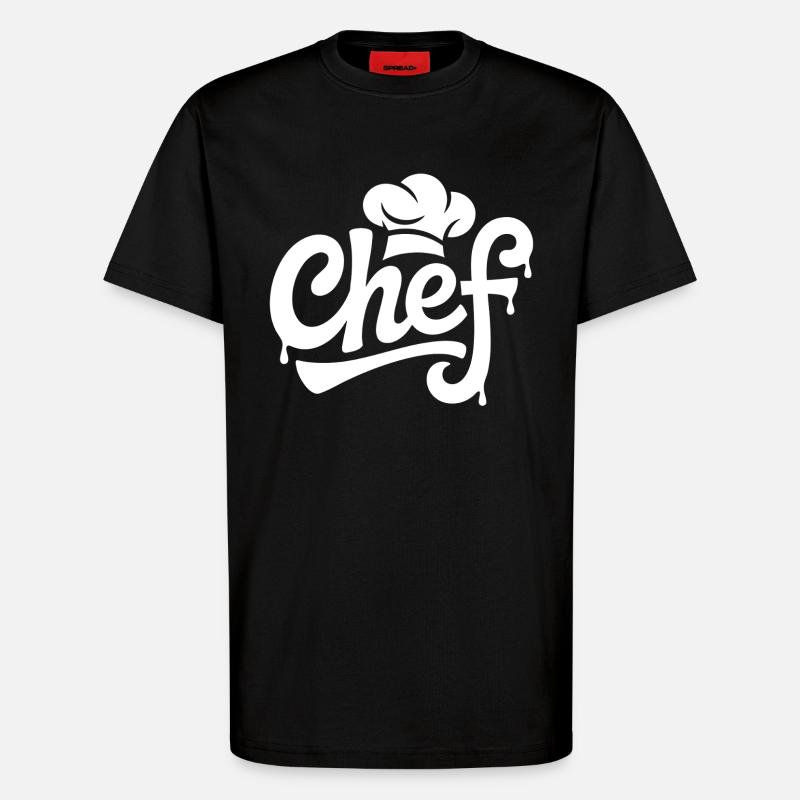 Chef Graffiti Küchenlogo - T-Shirt - made by SPREAD - SOLID BLACK