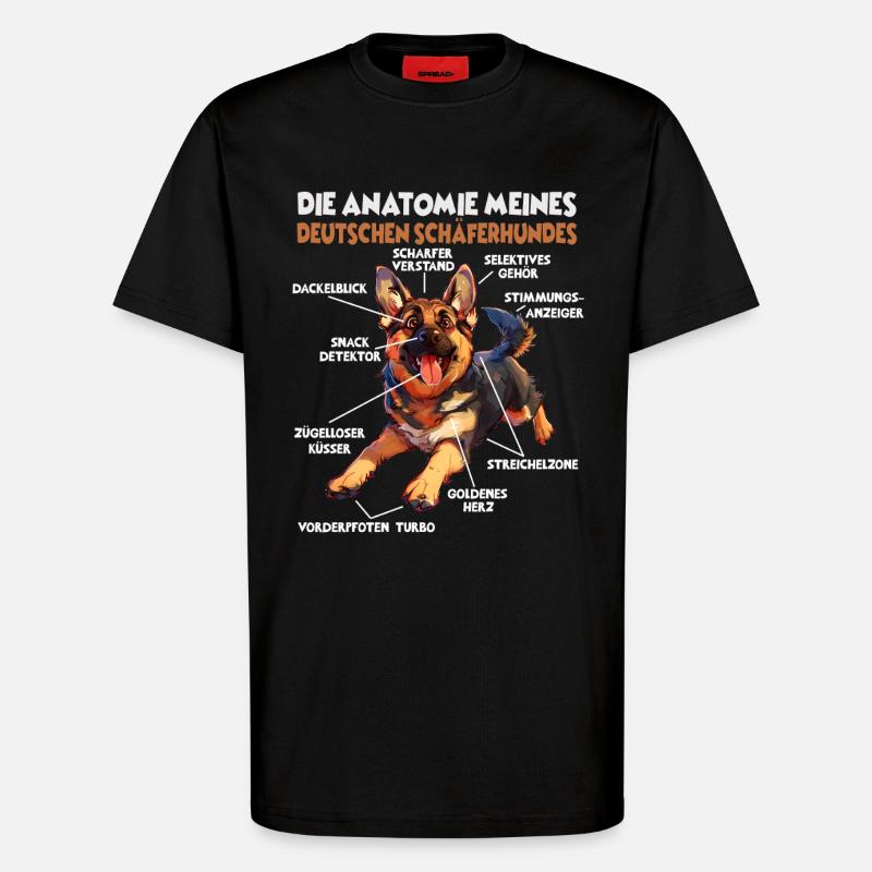 Schäferhund Gassi T Hundehalter Schäferhund - T-Shirt - made by SPREAD - SOLID BLACK
