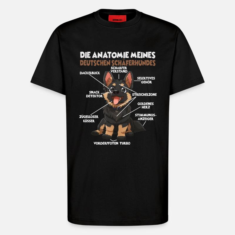 Schäferhund Gassi T Hundehalter Schäferhund - T-Shirt - made by SPREAD - SOLID BLACK