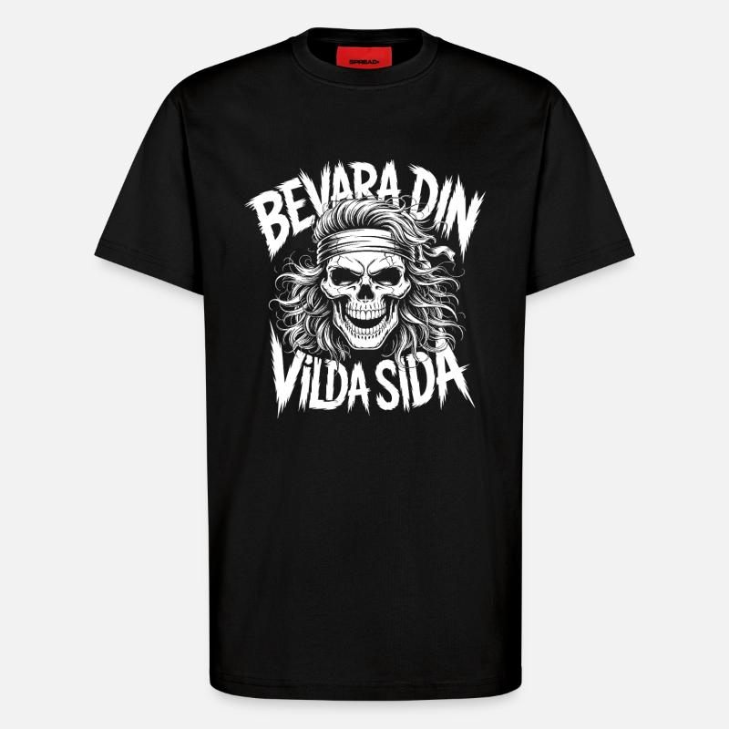 Wild Side Skull - T-Shirt - made by SPREAD - SOLID BLACK