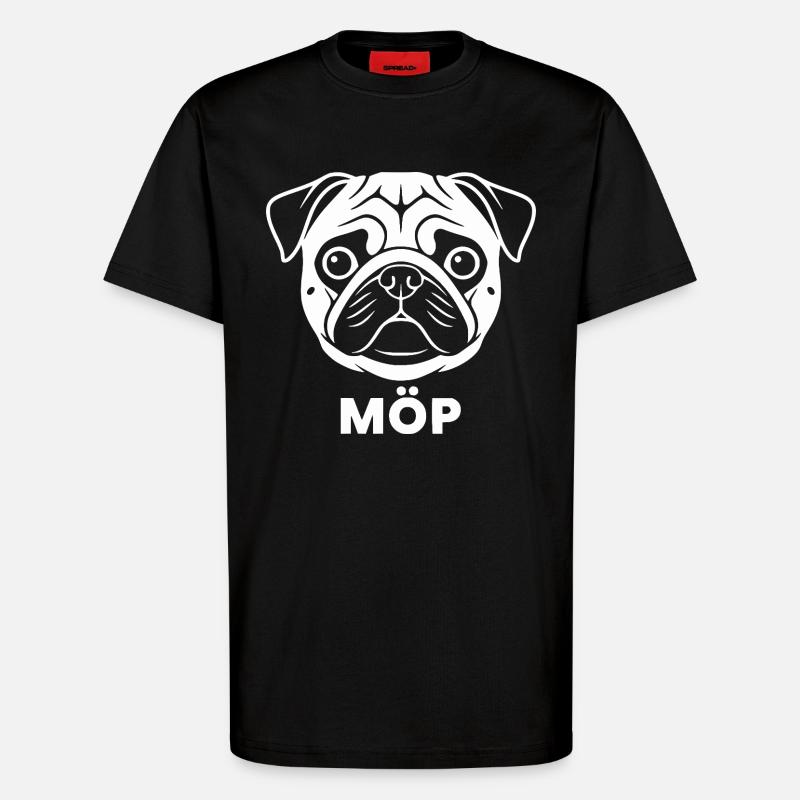 Moos Gesicht mit MÖP Schriftzug  - T-Shirt - made by SPREAD - SOLID BLACK