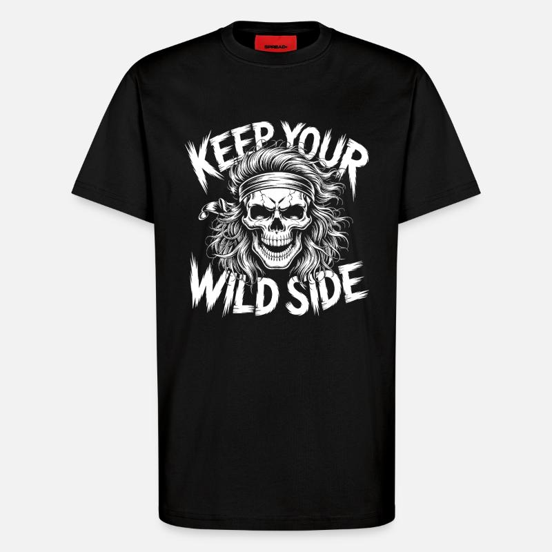 Wilde Seite Skull-Design - T-Shirt - made by SPREAD - SOLID BLACK