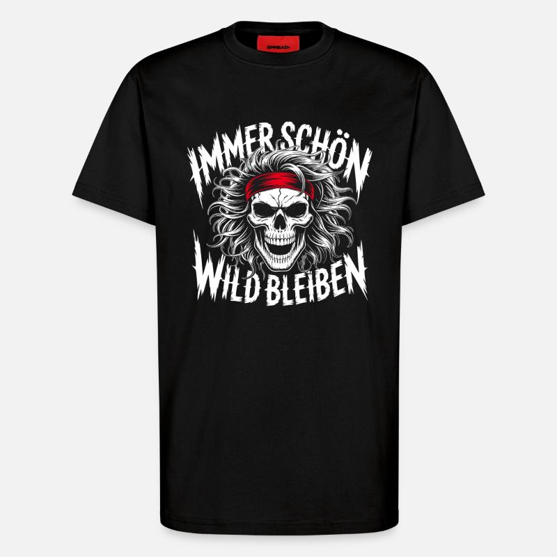 Immer Schön Wild Bleiben Skulldesign - T-Shirt - made by SPREAD - SOLID BLACK