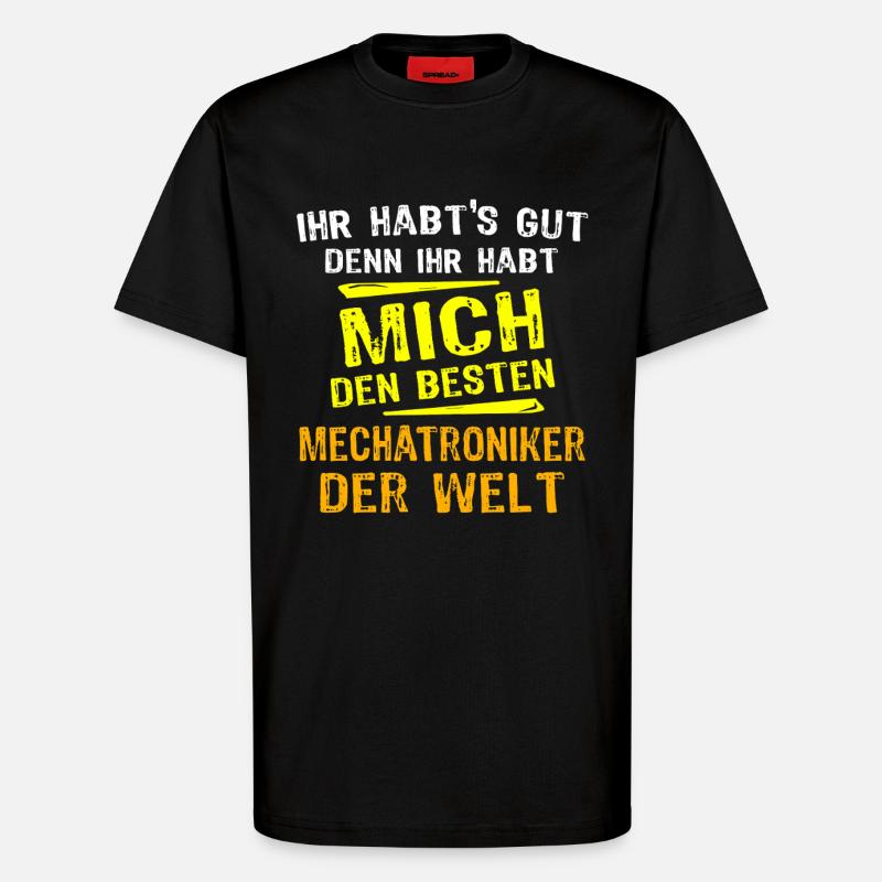 Don du technicien en mécatronique - T-shirt bio décontracté fabriqué en UE - SOLID BLACK