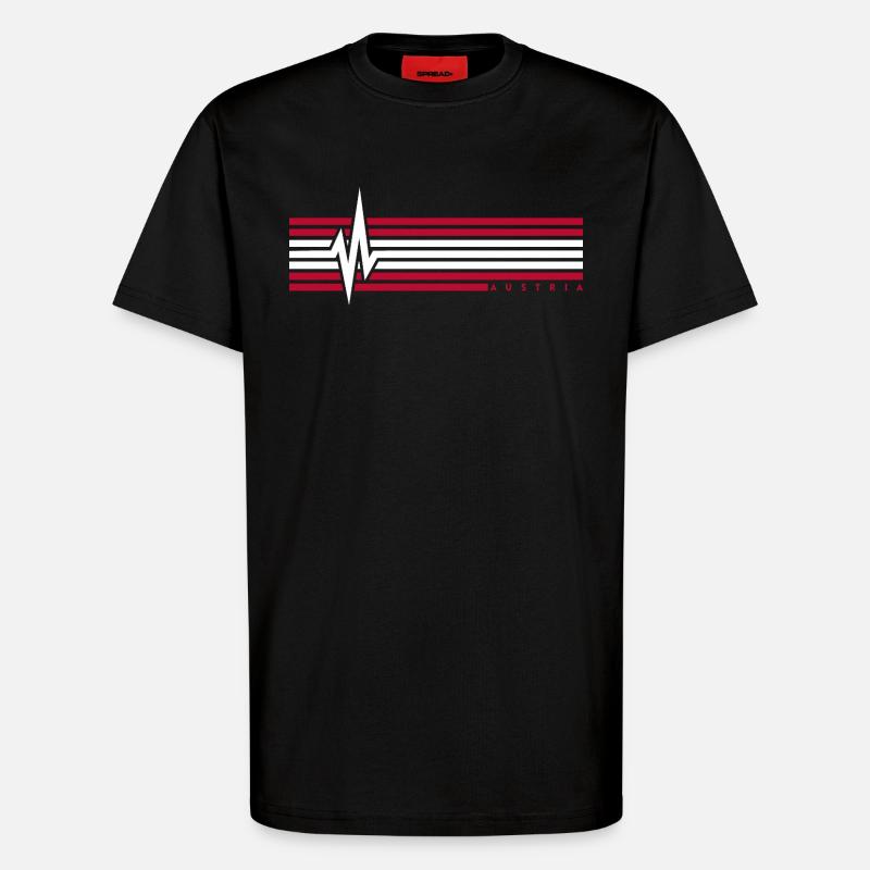 Heartbeat Austria ECG Austria Austrians - T-Shirt - made by SPREAD - SOLID BLACK