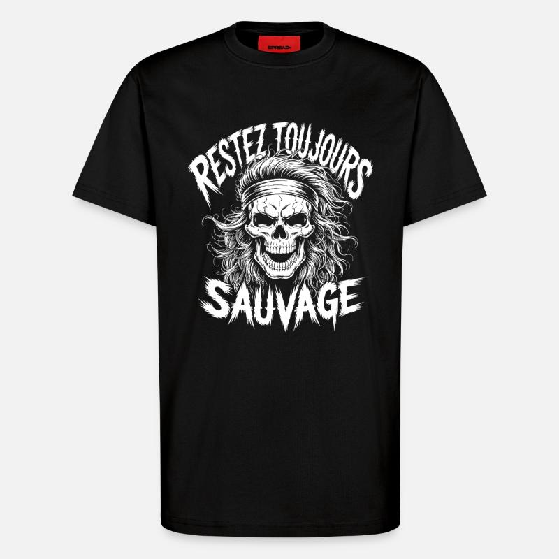Bleib wild Immer Schädel - T-Shirt - made by SPREAD - SOLID BLACK