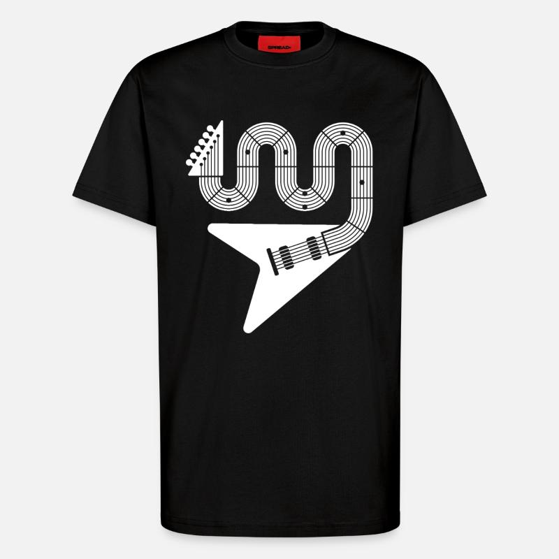 Abstrakte E-Gitarre - T-Shirt - made by SPREAD - SOLID BLACK