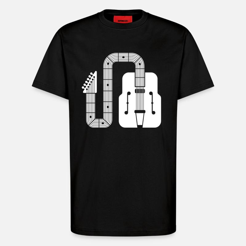 Abstract Shape Retro-Gitarre - T-Shirt - made by SPREAD - SOLID BLACK