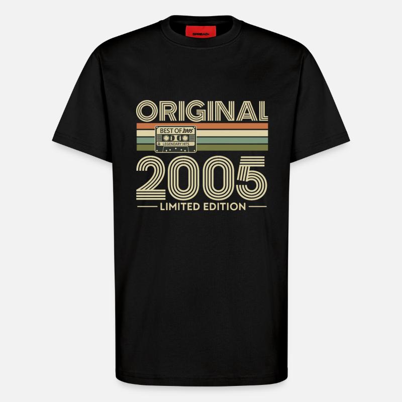 Original 2005 Édition Limitée Rétro - T-shirt bio décontracté fabriqué en UE - SOLID BLACK