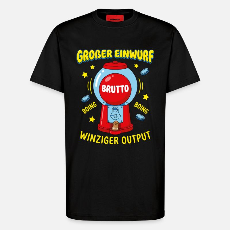 Large Throw-In Tiny Output - T-Shirt - made by SPREAD - SOLID BLACK
