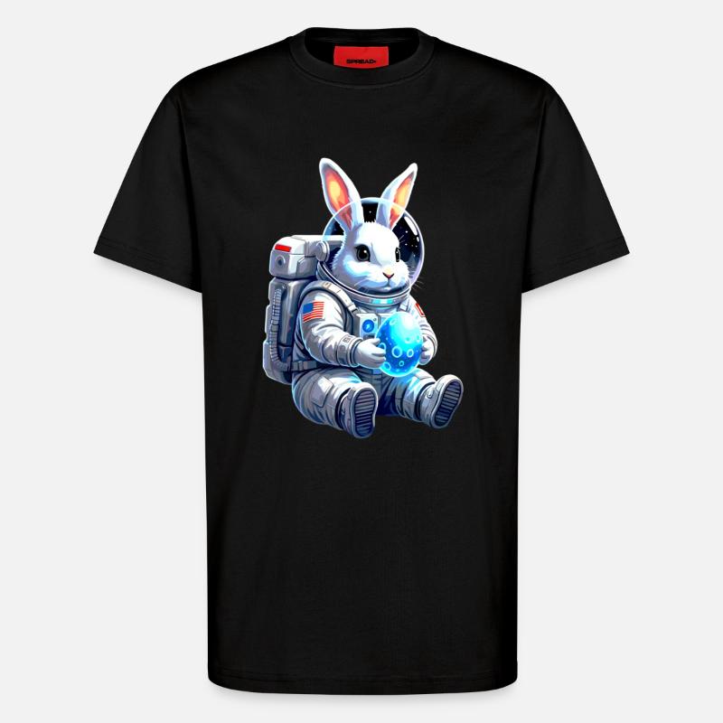 Astronaut Easter Bunny Space Egg - T-Shirt - made by SPREAD - SOLID BLACK