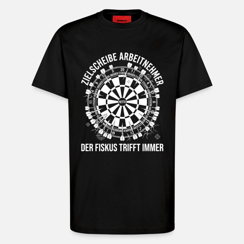 Target Employee Dartboard The Treasury - T-Shirt - made by SPREAD - SOLID BLACK