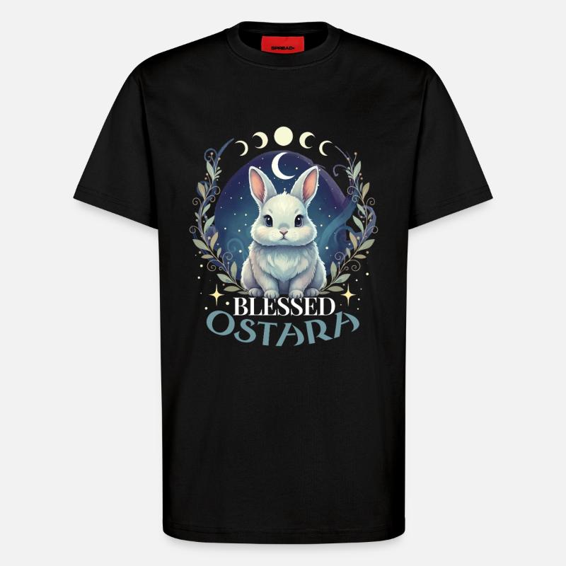 Happy Easter Ostara Rabbit - T-Shirt - made by SPREAD - SOLID BLACK