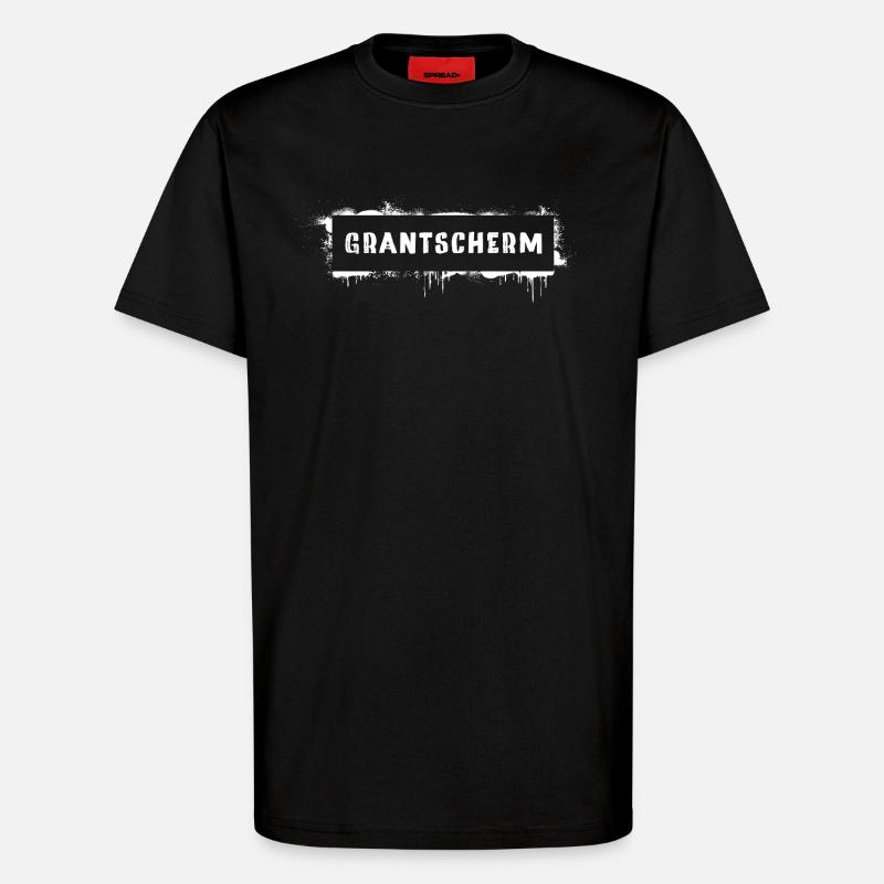 Grantscherm – Viennese dialect saying Grantig - T-Shirt - made by SPREAD - SOLID BLACK