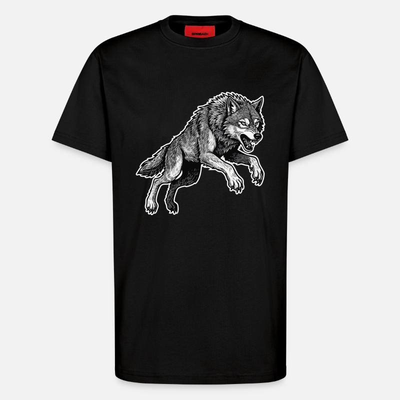 Wild Wolf Race Maskottchen Alpha Wolf - T-Shirt - made by SPREAD - SOLID BLACK