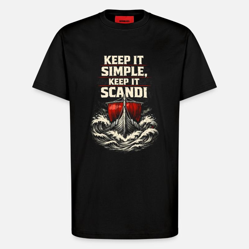 Scandinavian Viking Keep It Scandi - T-Shirt - made by SPREAD - SOLID BLACK