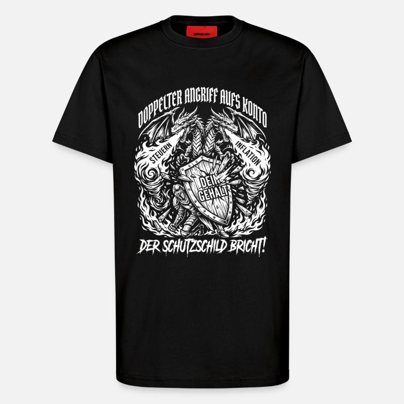 Double attaque contre le compte - T-shirt bio décontracté fabriqué en UE - SOLID BLACK