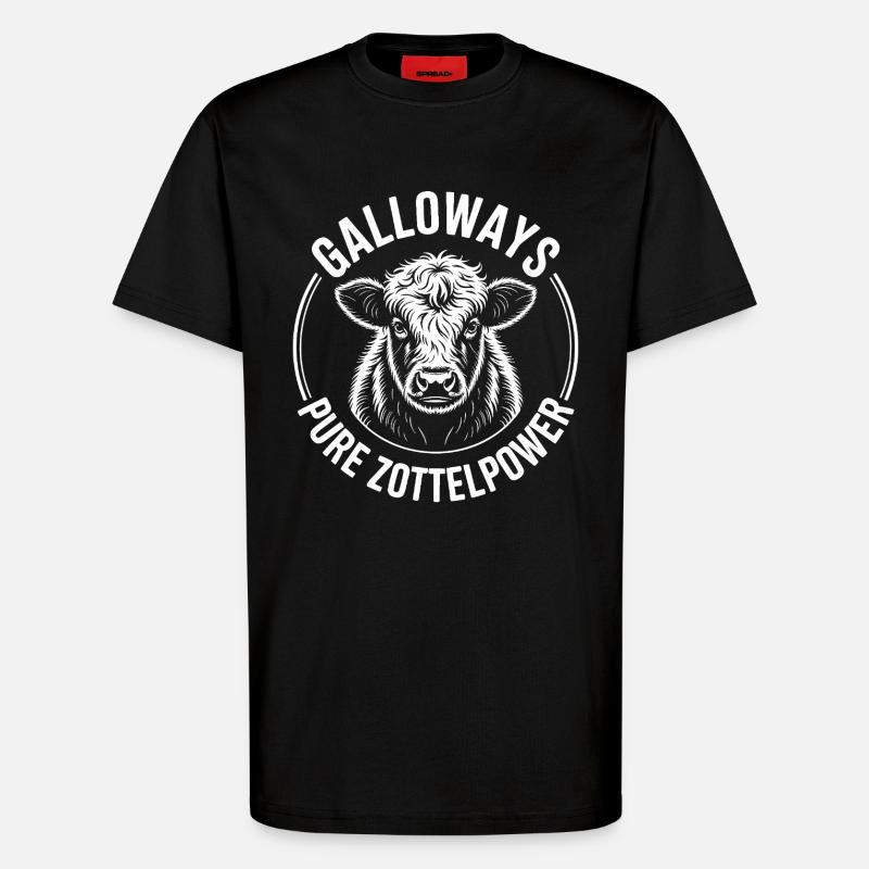 Galloway Rind Kopf - T-Shirt - made by SPREAD - SOLID BLACK