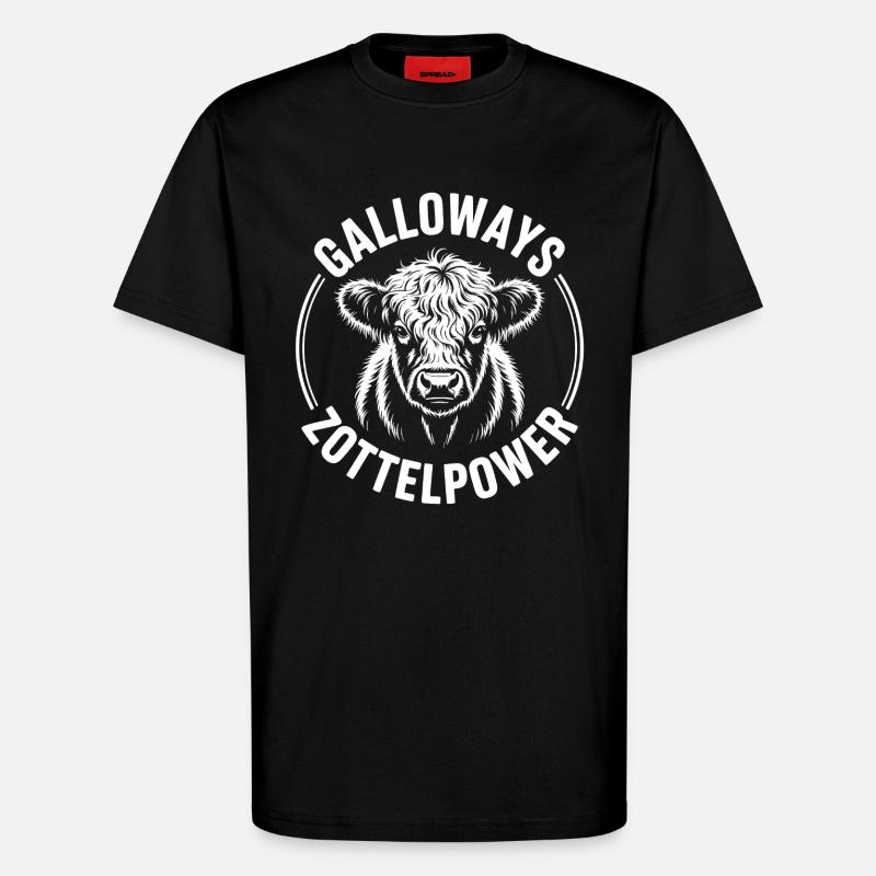 Galloway Rind Kopf - T-Shirt - made by SPREAD - SOLID BLACK