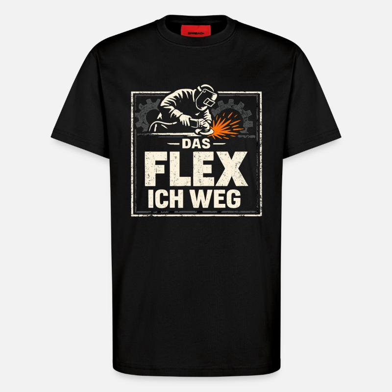 Schweißer Das Flex Ich Weg Geschenk - T-Shirt - made by SPREAD - SOLID BLACK