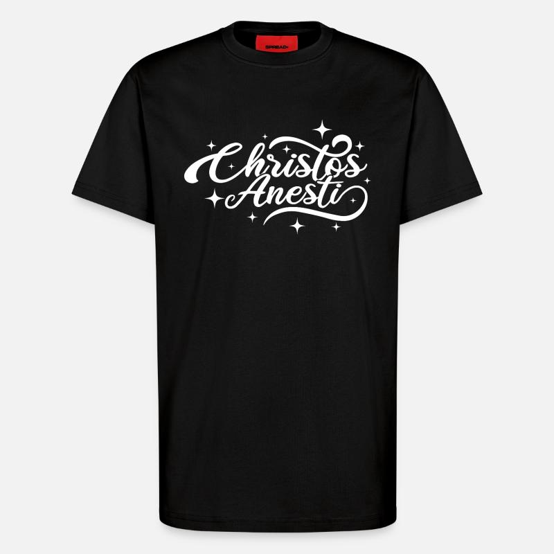 Christos Anesti Orthodox Easter - T-Shirt - made by SPREAD - SOLID BLACK