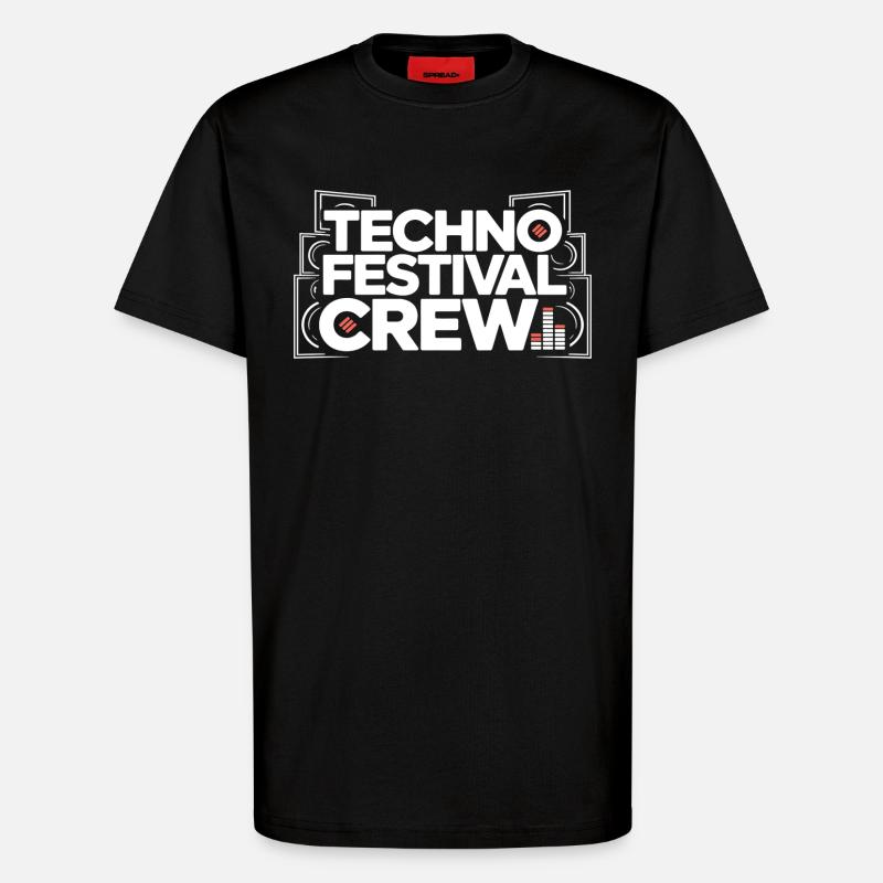 Techno Festival Crew – Techo Party Outfit - T-Shirt - made by SPREAD - SOLID BLACK