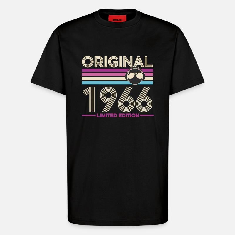 Original 1966 Édition Limitée - T-shirt bio décontracté fabriqué en UE - SOLID BLACK