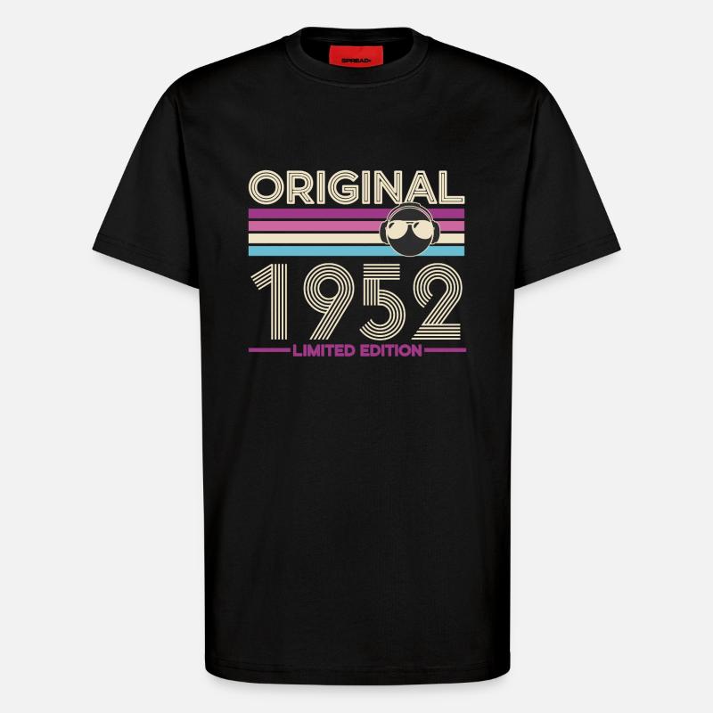 Original 1952 Édition Limitée - T-shirt bio décontracté fabriqué en UE - SOLID BLACK