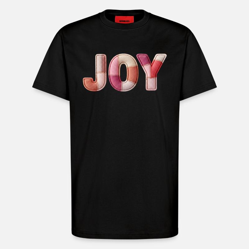 Joy Joy Patchwork Gift Women - T-Shirt - made by SPREAD - SOLID BLACK