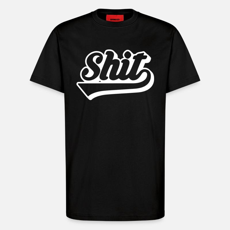 Shit Retro Script - T-Shirt - made by SPREAD - SOLID BLACK