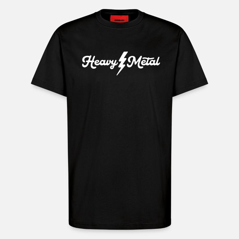 Heavy Metal Lightning Script - T-shirt bio décontracté fabriqué en UE - SOLID BLACK