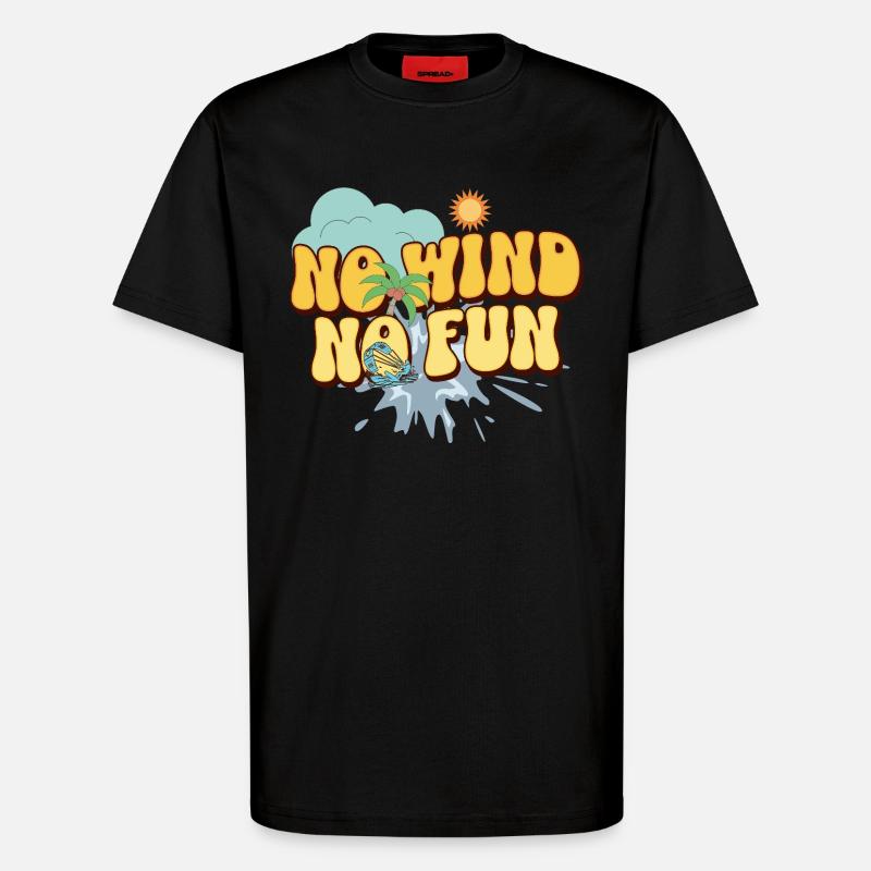 Pas de vent, pas de plaisir - T-shirt bio décontracté fabriqué en UE - SOLID BLACK