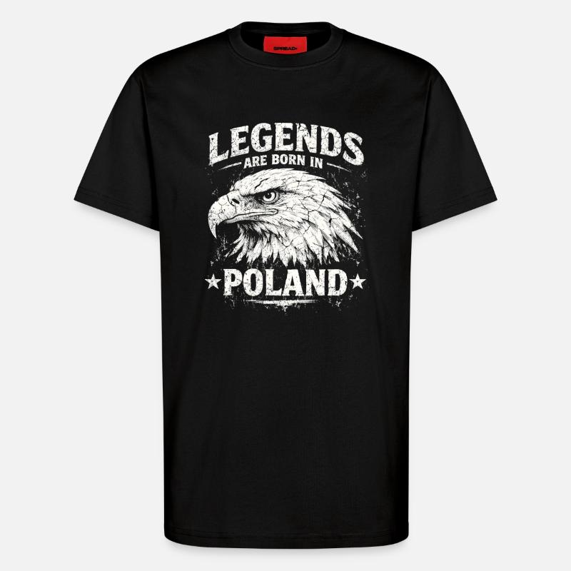 Poland Legend: White Eagle – Pride & Tradition - T-Shirt - made by SPREAD - SOLID BLACK