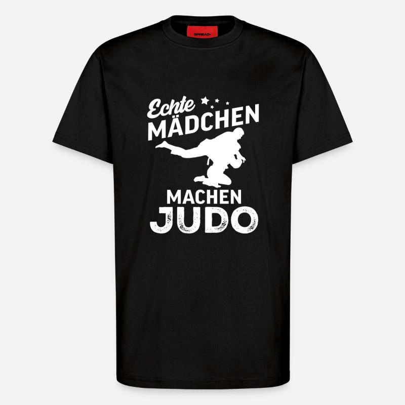 echte maedchen machen judo  - T-Shirt - made by SPREAD - SOLID BLACK