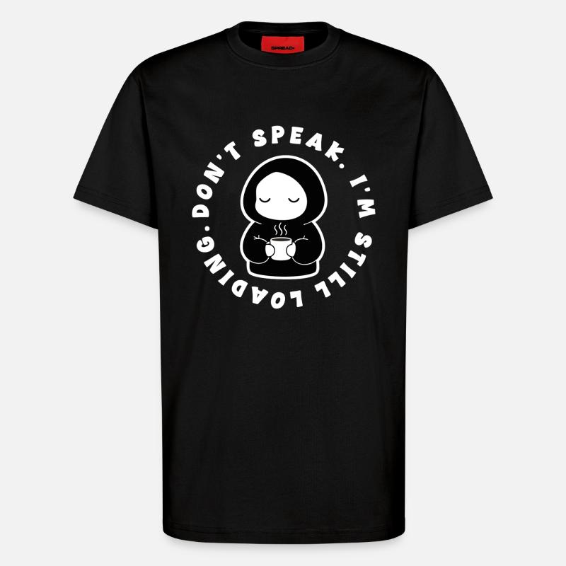 Cafe I'm Still Loading Manga - T-shirt bio décontracté fabriqué en UE - SOLID BLACK