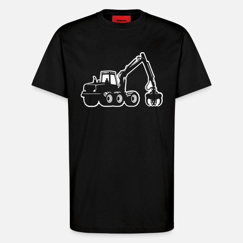 Silhouette de moissonneuse - T-shirt bio décontracté fabriqué en UE - SOLID BLACK