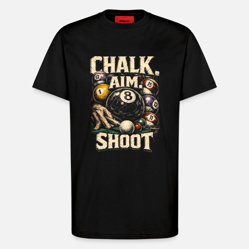 8-Ball Billard Chalk Aim Shoot - T-Shirt - made by SPREAD - SOLID BLACK