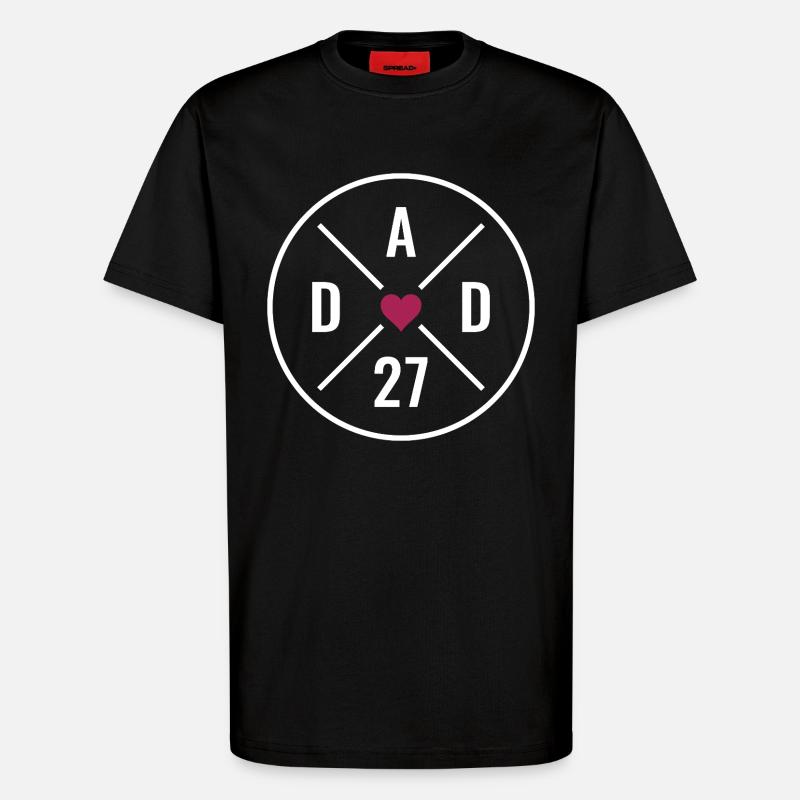 Dad 27 Herz - T-Shirt - made by SPREAD - SOLID BLACK