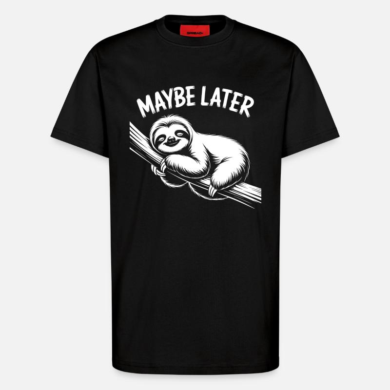 Faultier Chill - T-Shirt - made by SPREAD - SOLID BLACK