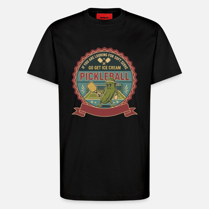 Pickleball-Softeis Go Hol Sahne lustig - T-Shirt - made by SPREAD - SOLID BLACK