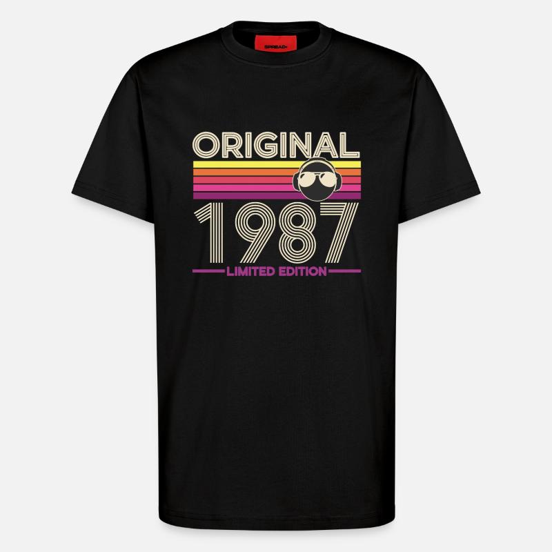 Original 1987 Édition Limitée - T-shirt bio décontracté fabriqué en UE - SOLID BLACK