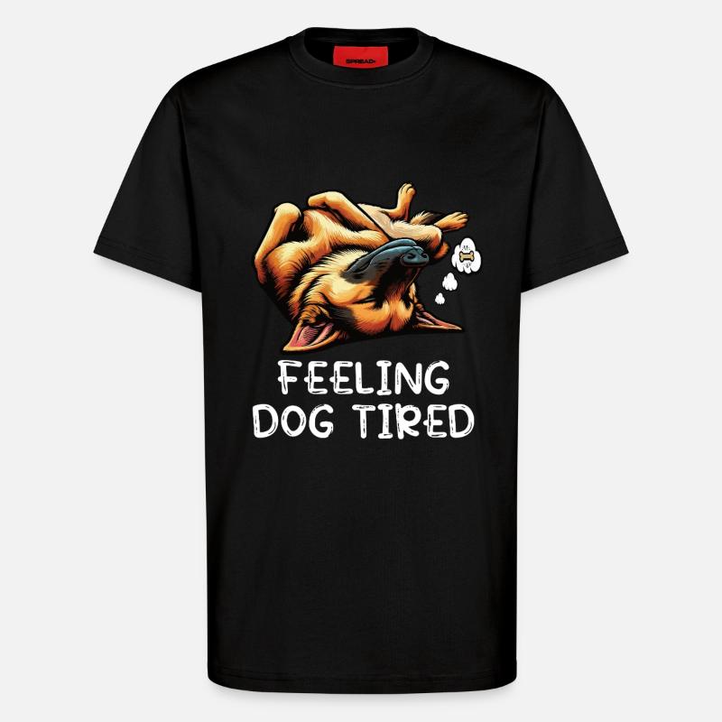 Feeling Dog Tired German Shepherd - T-Shirt - made by SPREAD - SOLID BLACK