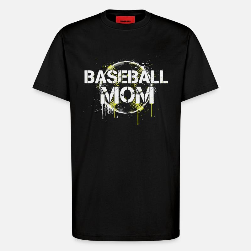 Maman de baseball - T-shirt bio décontracté fabriqué en UE - SOLID BLACK