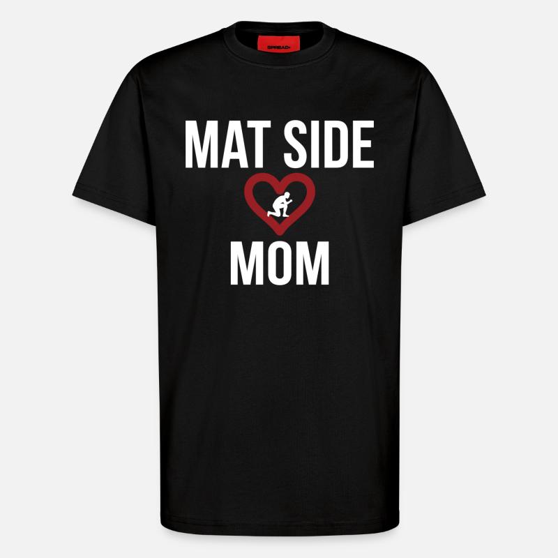 Mat Side Mom Herz Design - T-Shirt - made by SPREAD - SOLID BLACK